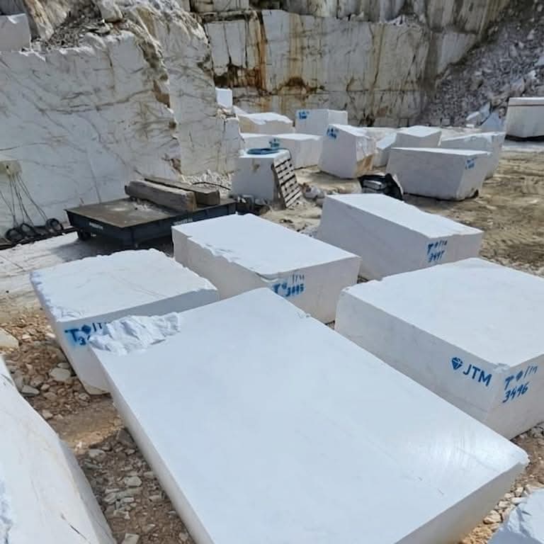 Thassos white marble blocks ready for wholesale trade Premium white Thassos marble slabs for export Processed pure white Thassos marble blocks
